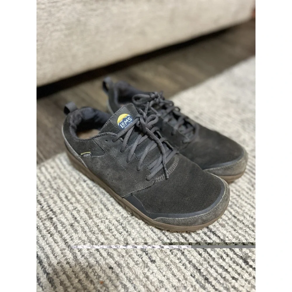 Lems Primal Zen Suede Men's 12 Women's 13.5 Graphite Barefoot Minimalist Sneaker